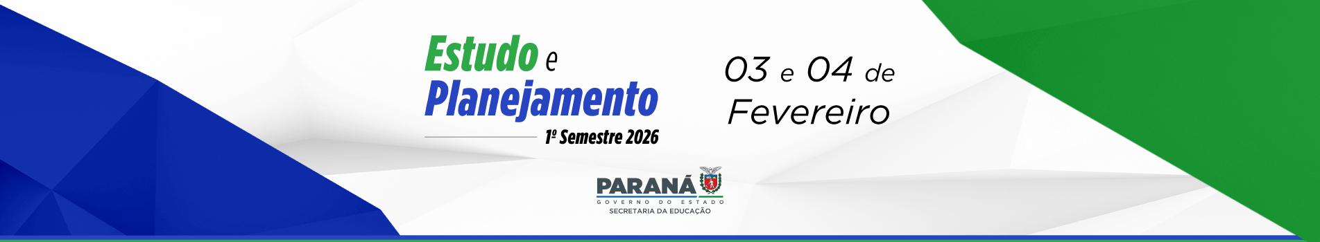 Banner estudo e planejamento 2026 - 1.º semestre
