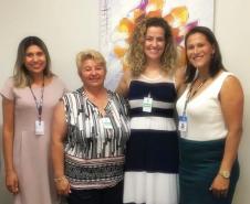 Encontro com a Secretaria de Educação do Município de Agudos do Sul - Elaine e a pedagoga Ieda.